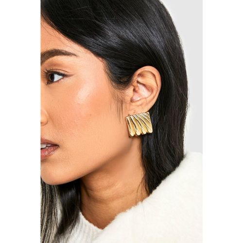 Boucles D'Oreilles Carrées Côtelées - One Size - boohoo - Modalova