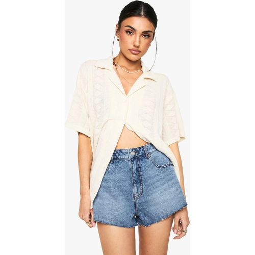 Short En Jean À Bords Bruts - 34 - boohoo - Modalova