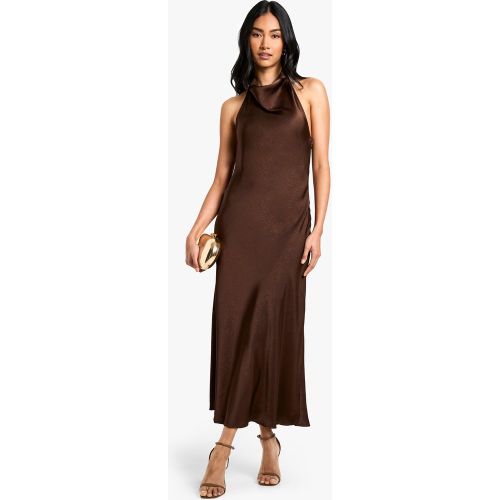 Robe Longue Satinée Dos Nu - 36 - boohoo - Modalova