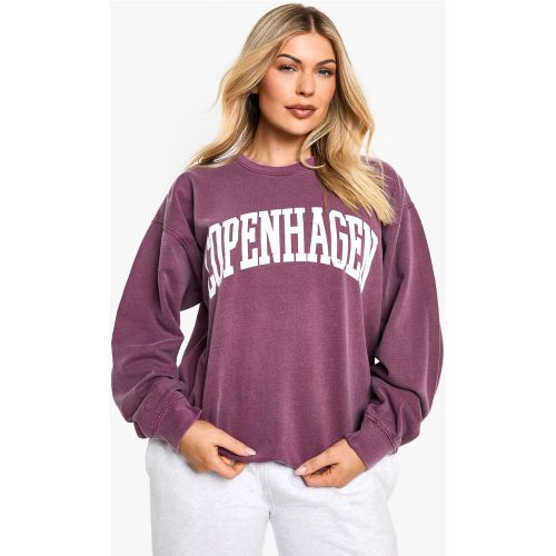 Sweat Oversize Surteint À Slogan Copenhagen - S - boohoo - Modalova