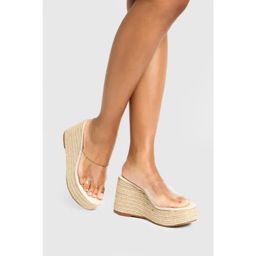 Mules Compensées Transparentes - 36 - boohoo - Modalova