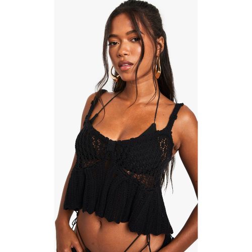 Top Péplum En Crochet - L - boohoo - Modalova