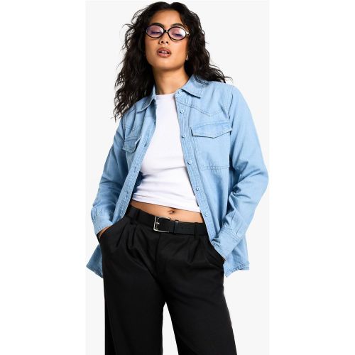 Chemise En Jean À Manches Longues - 34 - boohoo - Modalova