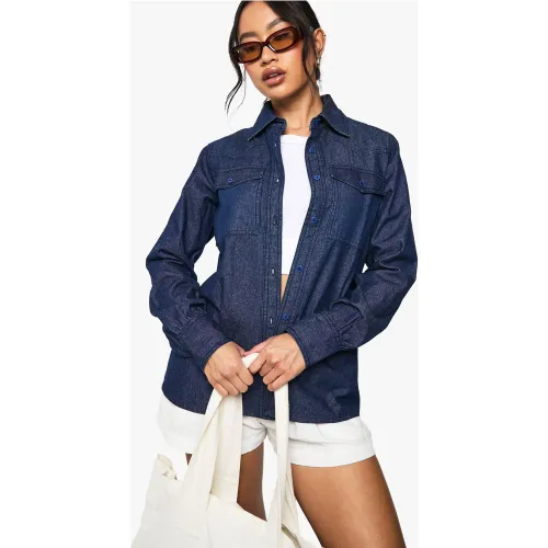 Chemise En Jean À Manches Longues - 34 - boohoo - Modalova