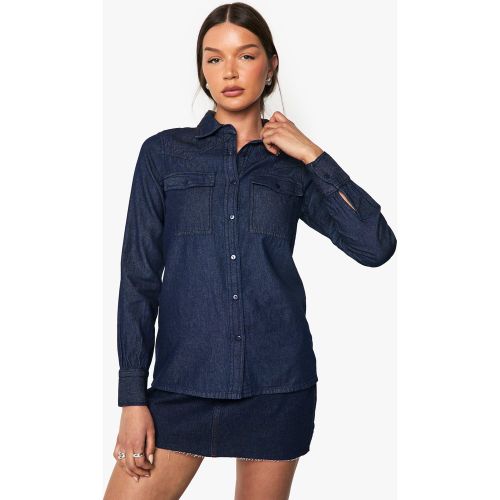 Chemise En Jean À Manches Longues - 34 - boohoo - Modalova