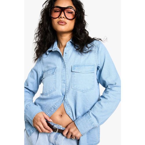 Chemise En Jean À Manches Longues - 34 - boohoo - Modalova