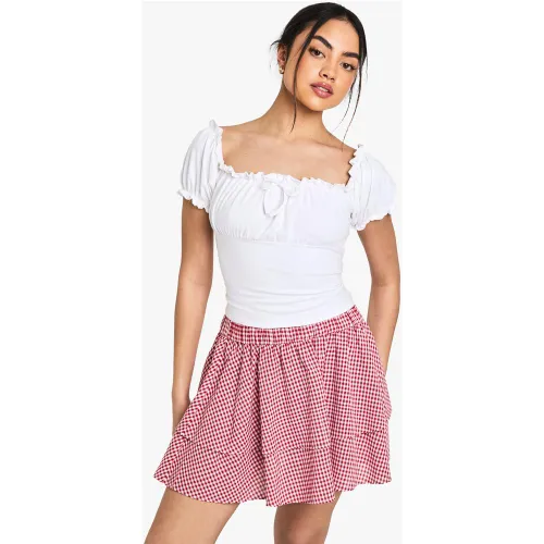 Mini-Jupe À Imprimé Vichy - 34 - boohoo - Modalova