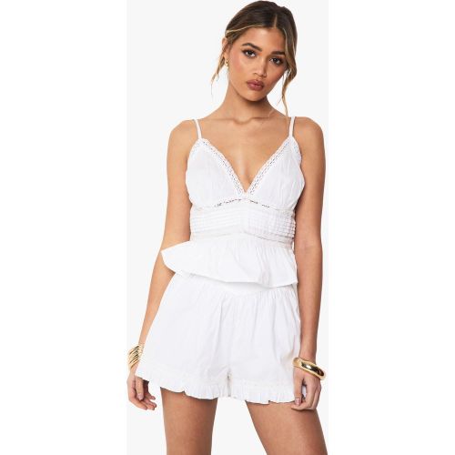 Short En Dentelle À Volants - 34 - boohoo - Modalova