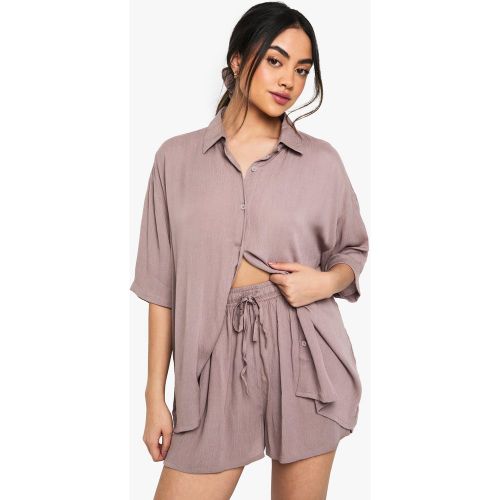 Ensemble Texturé Avec Chemise, Short Et Chouchou - 36 - boohoo - Modalova