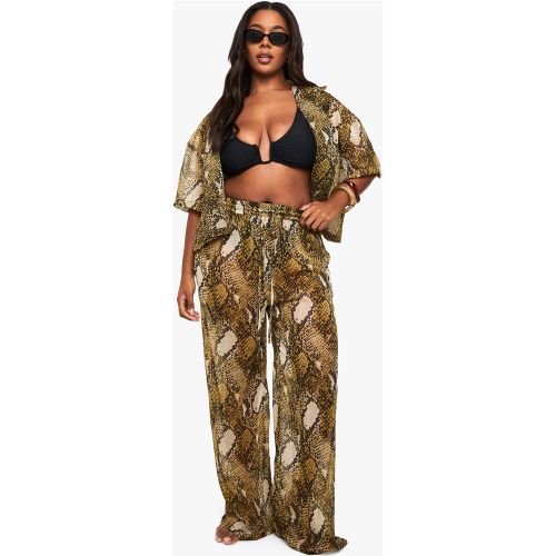 Grande Taille - Pantalon De Plage À Imprimé Serpent - 16/18 - boohoo - Modalova