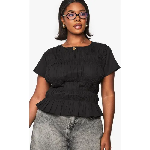 Grande Taille - Blouson Froncé En Coton À Manches Bouffantes - 44 - boohoo - Modalova