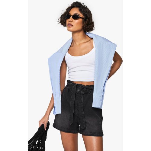 Tall" - Short En Jean Froncé À La Taille - 36 - boohoo - Modalova