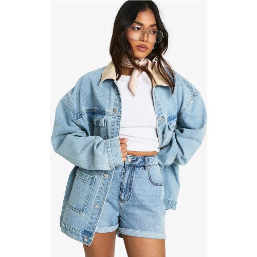 Petite" - Short Mom En Jean - 34 - boohoo - Modalova