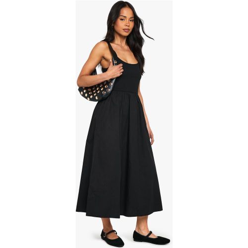 Robe Mi-Longue En Coton À Col Rond - 36 - boohoo - Modalova