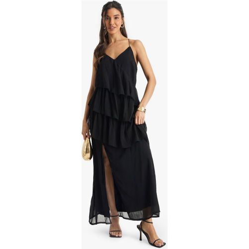 Robe Mi-Longue À Volants Et Bretelles Croisées - 36 - boohoo - Modalova