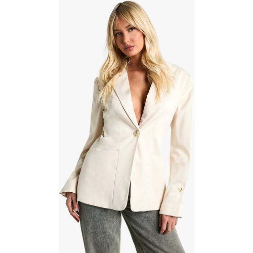 Blazer Droit Habillé - Blanc Écru - 36, Blanc Écru - boohoo - Modalova