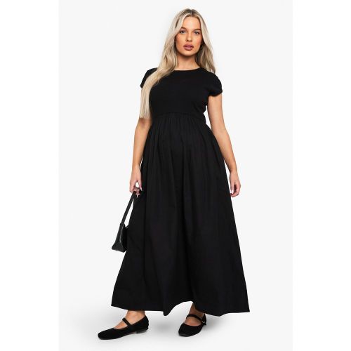 Maternité - Robe De Grossesse Côtelée À Manches Courtes - 36 - boohoo - Modalova