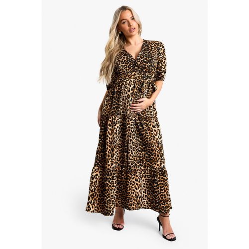 Maternité - Robe De Grossesse Mi-Longue À Manches Bouffantes - 36 - boohoo - Modalova