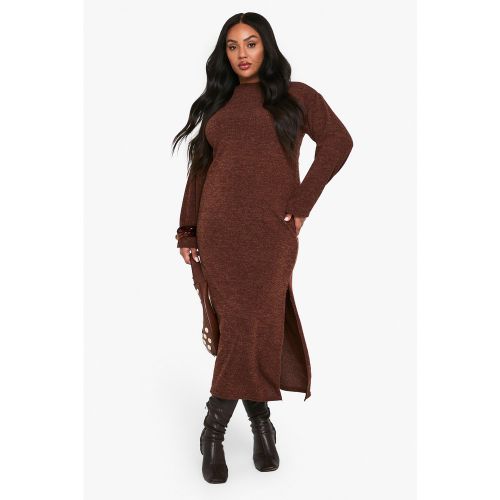 Grande Taille - Robe Mi-Longue Fendue À Volants - 44 - boohoo - Modalova