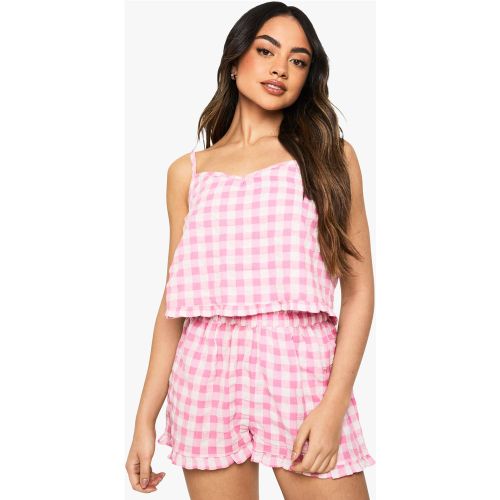 Ensemble De Pyjama À Volants Avec Short Et Débardeur - 36 - boohoo - Modalova