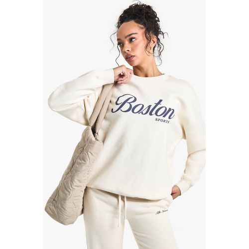 Sweat Oversize À Slogan Boston - S - boohoo - Modalova