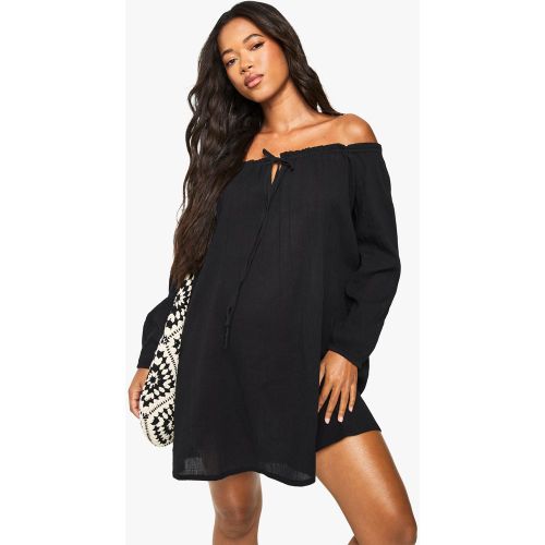 Crinkle Cotton Beach Dress - S - boohoo - Modalova