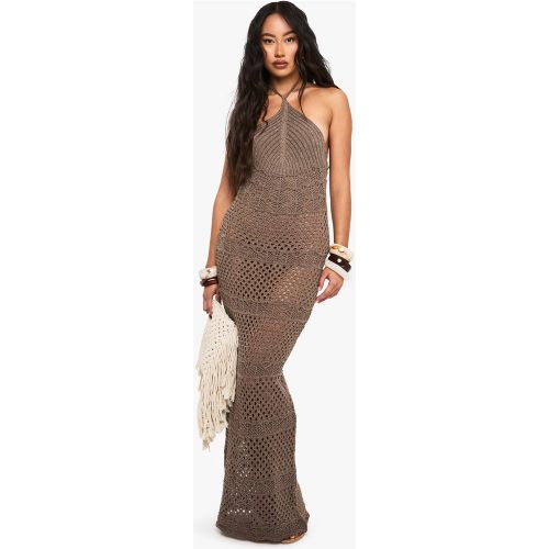 Robe Longue En Crochet À Dos Nu - S - boohoo - Modalova
