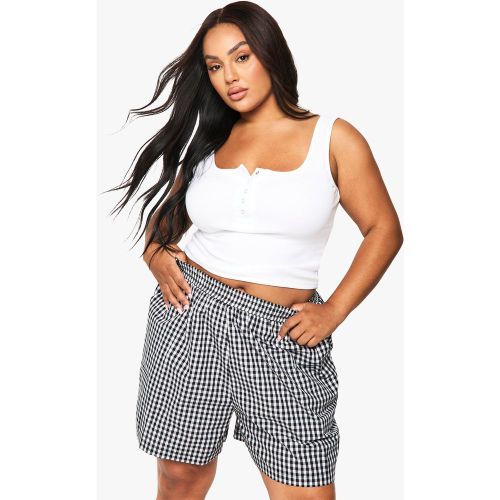 Grande Taille - Short Boyfriend À Imprimé Vichy - 44 - boohoo - Modalova