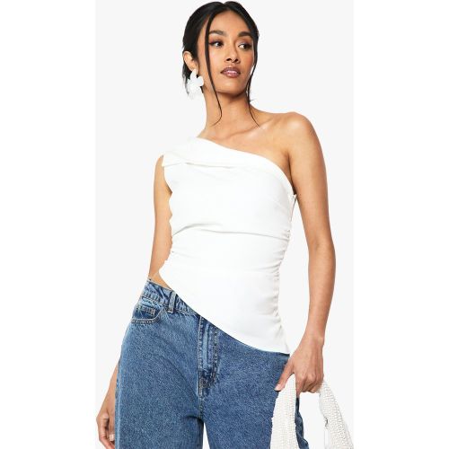 Pantalon Large - Blanc - 34, Blanc - boohoo - Modalova