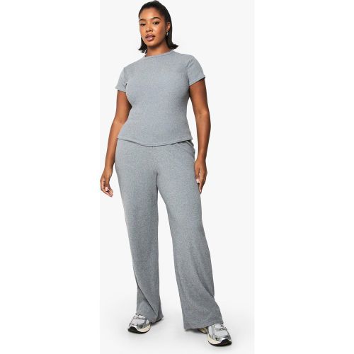 Grande Taille - Ensemble Côtelé Avec T-Shirt Et Pantalon Large - 56 - boohoo - Modalova