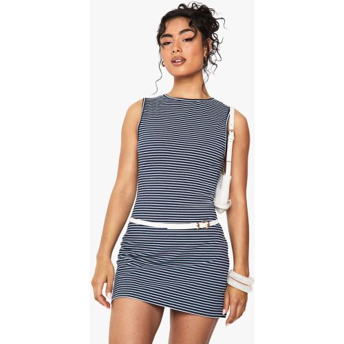 Robe Courte Rayée Sans Manches - 36 - boohoo - Modalova