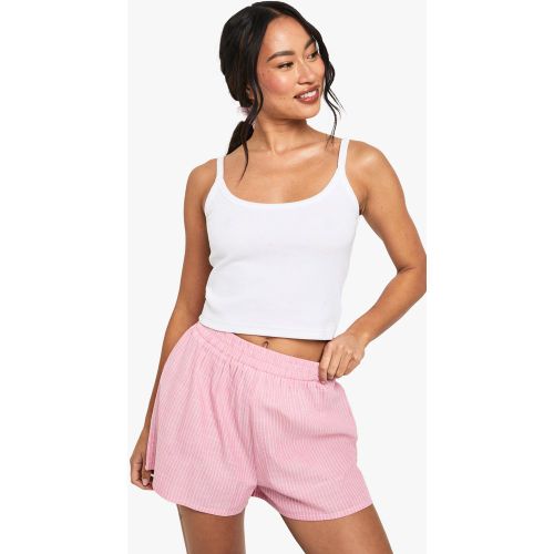 Short De Pyjama Rayé En Coton - 34 - boohoo - Modalova