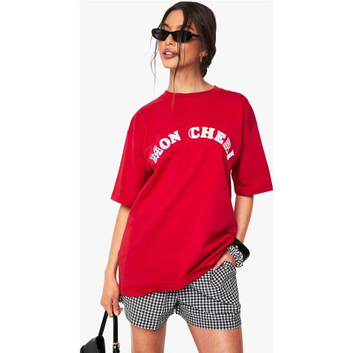 T-Shirt Oversize À Écusson Mon Cheri - S - boohoo - Modalova
