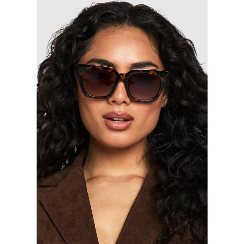 Lunettes De Soleil Carrées Oversize Écailles De Tortue - One Size - boohoo - Modalova