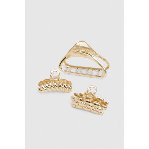 Gold Mini Claw Clip 3 Pack - One Size - boohoo - Modalova