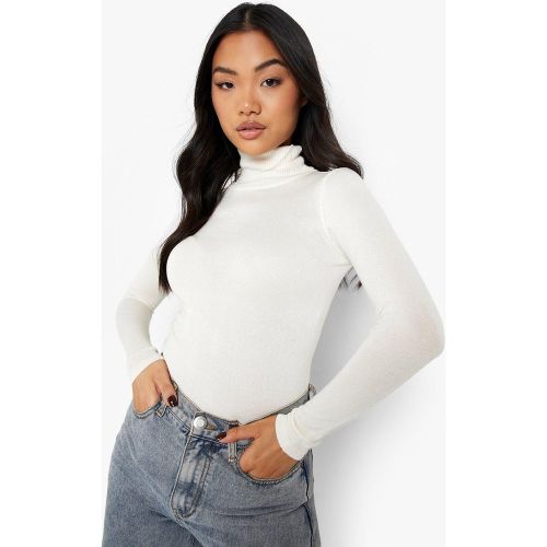 Petite" - Pull À Col Roulé En Maille - Blanc Écru - 38, Blanc Écru - boohoo - Modalova
