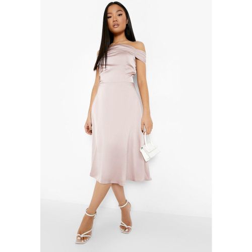 Petite" - Robe Mi-Longue Drapée - /Coquille D'Œuf - 32, /Coquille D'Œuf - boohoo - Modalova