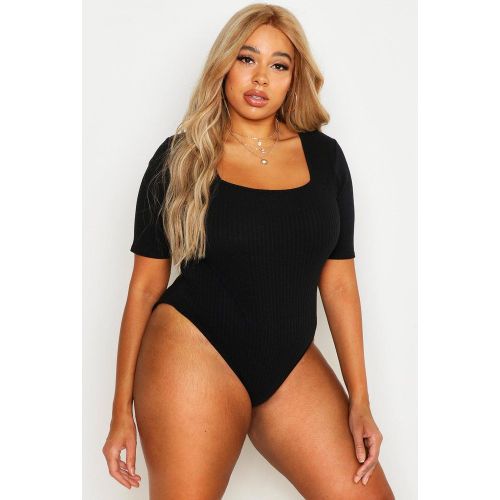 Grande Taille - Body En Maille Côtelée À Manches Courtes - 44 - boohoo - Modalova