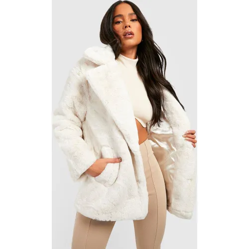 Petite" - Manteau En Synthétique Oversize Luxe - 34 - boohoo - Modalova