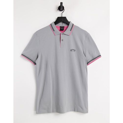 BOSS - Athleisure - Paul - Polo coupe slim à logo, ourlet arrondi et bordures contrastantes - BOSS Athleisure - Modalova