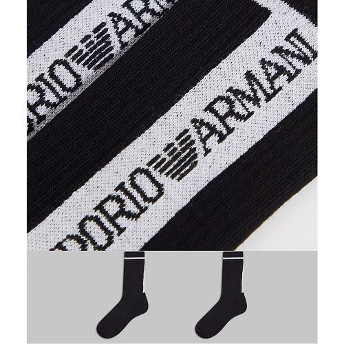 Emporio Armani - Bodywear - Lot de 2 paires de chaussettes à logo vertical à l'arrière - Emporio Armani Bodywear - Modalova