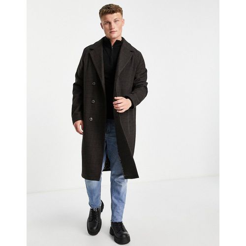 Manteau coupe cocon oversize à carreaux en laine mélangée - Harry Brown - Modalova