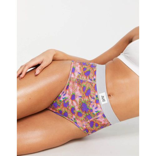 Culotte taille haute ultra confortable à étiquette logo - Marguerites floues - Les Girls Les Boys - Modalova