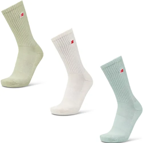 Crew 3 Pack Unisexe Chaussettes - Vert - Taille: 35-38 - Coton - Foot Locker - New Balance - Modalova