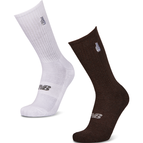 Crew 2 Pack Unisexe Chaussettes - Blanc - Taille: 35-38 - Coton - Foot Locker - New Balance - Modalova