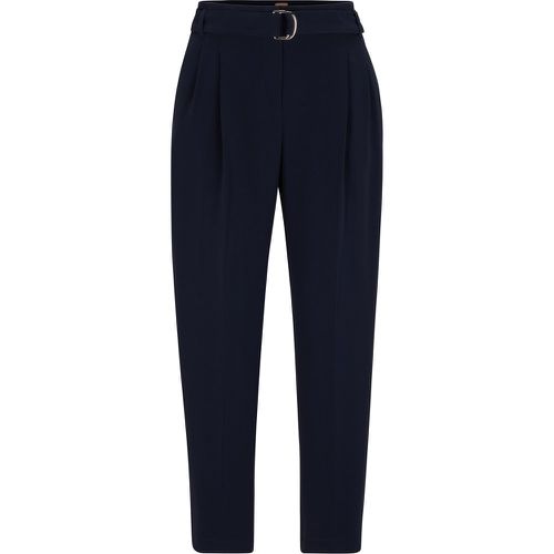 Pantalon Regular Fit en crêpe japonais à ceinture - Boss - Modalova