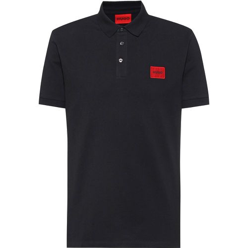 Polo Slim Fit en piqué de coton avec étiquette logo - HUGO - Modalova