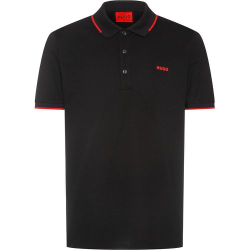 Polo ajusté en coton stretch avec logo imprimé - HUGO - Modalova