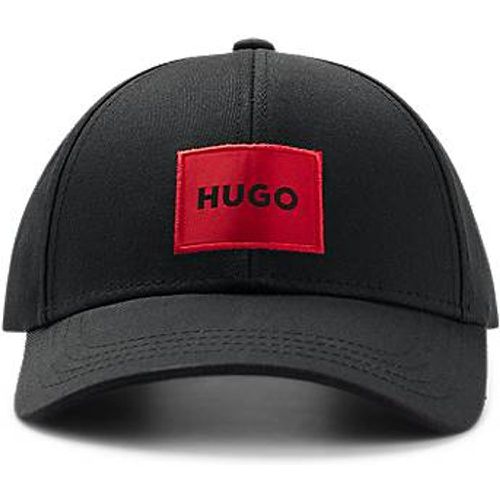 Casquette en twill de coton avec étiquette logo rouge - HUGO - Modalova
