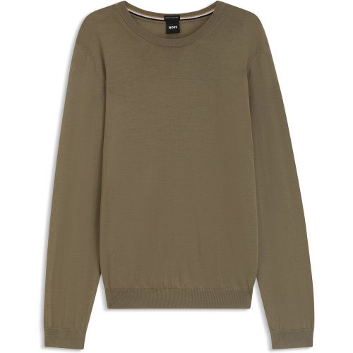 Pull Slim en laine mérinos à col rond - Boss - Modalova